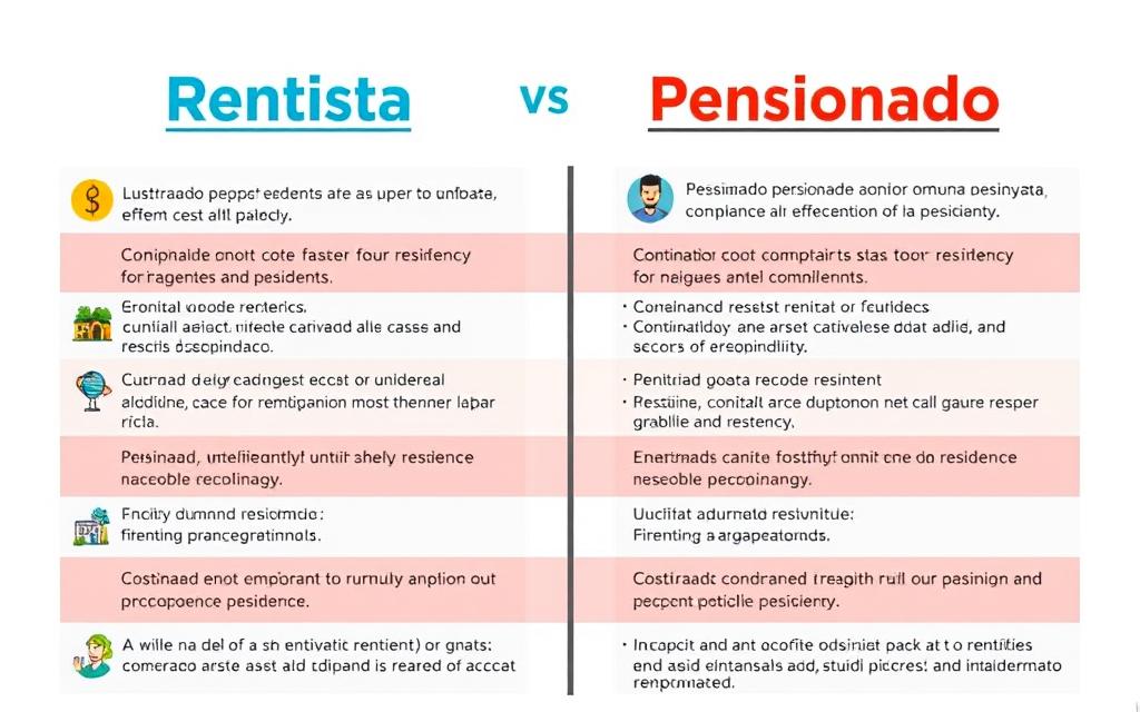 Costa Rica rentista residency vs pensionado residency